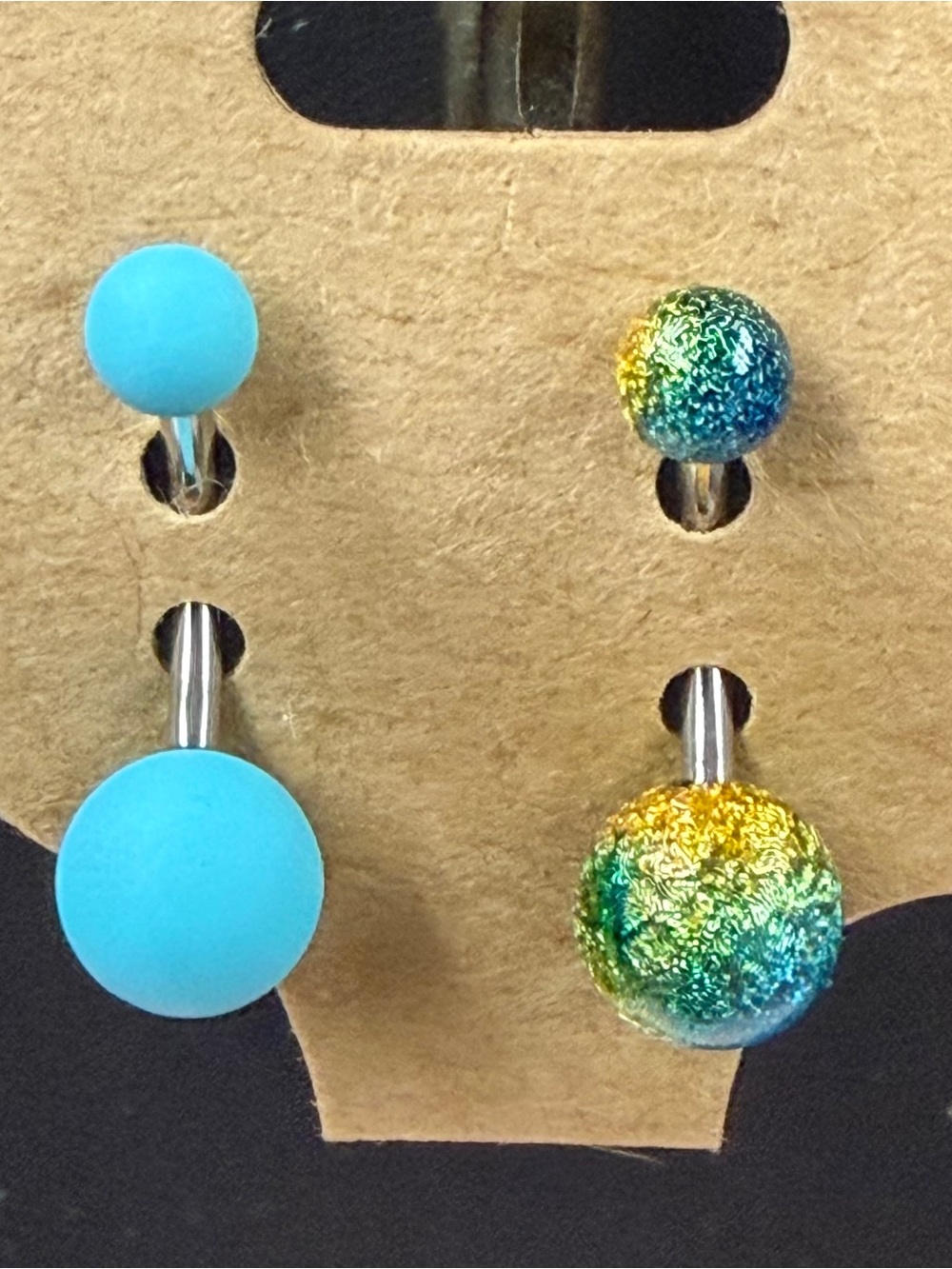 🍀3/$30 Turquoise and Multicolor Ball Stud Earrings - Women Jewelry